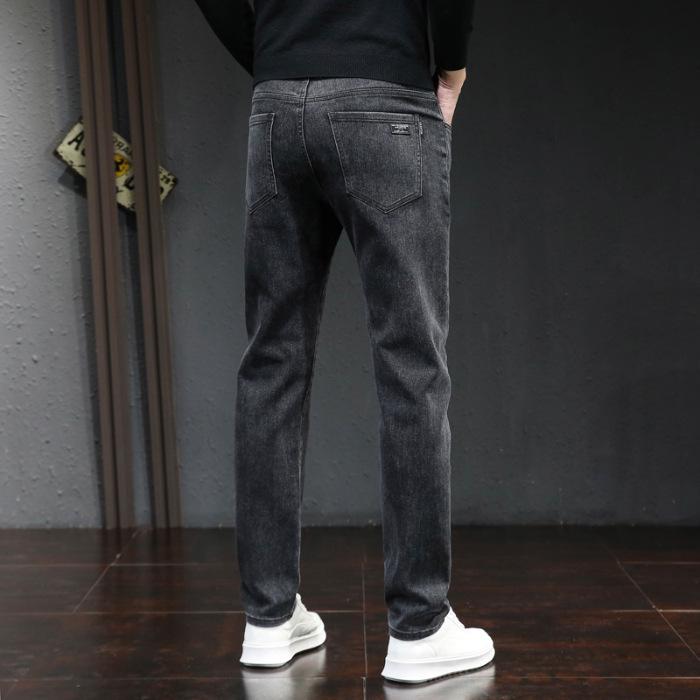 

Мужские черные узкие прямые эластичные джинсы с бархатной подкладкой 29