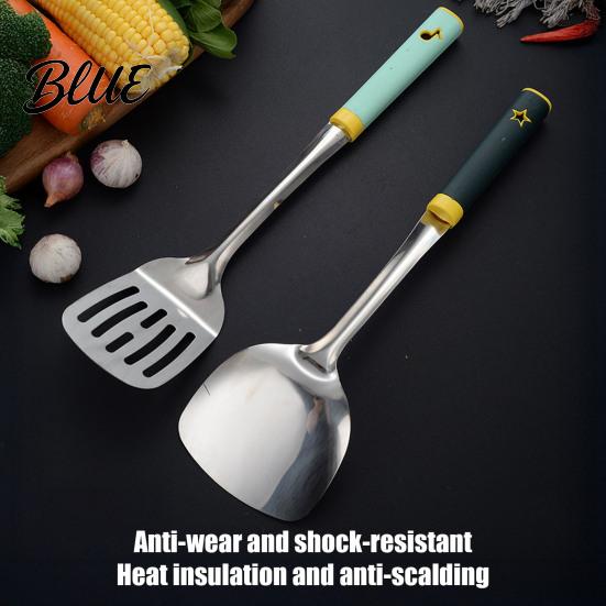 Durable Slotted Colander Spoon Stainless Steel Kitchen Utensil Spatula Ladle Turner Rice Spoon Cooking Tools for Home Heat-Resistant Soup