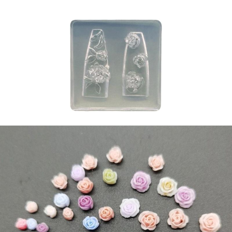 Nail Art Moulds Silicone Template Nail Designing Tool Flower Theme Silicone Handmade Molds for Manicure Creation