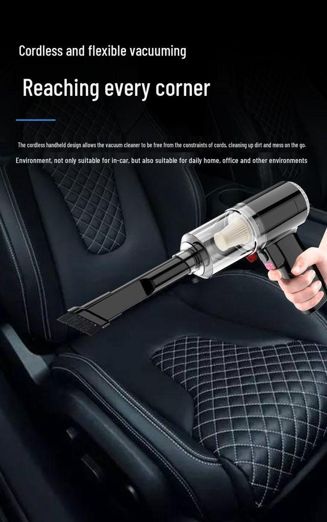 High Suction Handheld Wireless Vacuum Cleaner for Home and Car - Versatile for Carpets, Windows, and Crevices