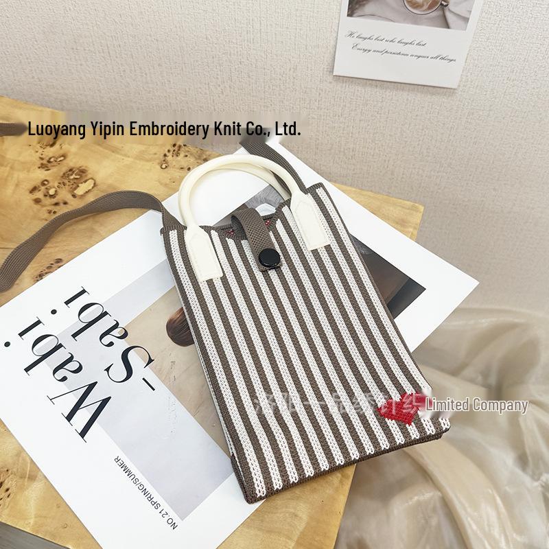 Cute Cartoon Dopamine Knit Crossbody Phone and Coin Bag