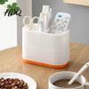 Compact Desk Organizer for Supplies Desktop Pen Holder Compartments Thickened Plastic Organizer Macaron Office Storage Color Vertical Pattern