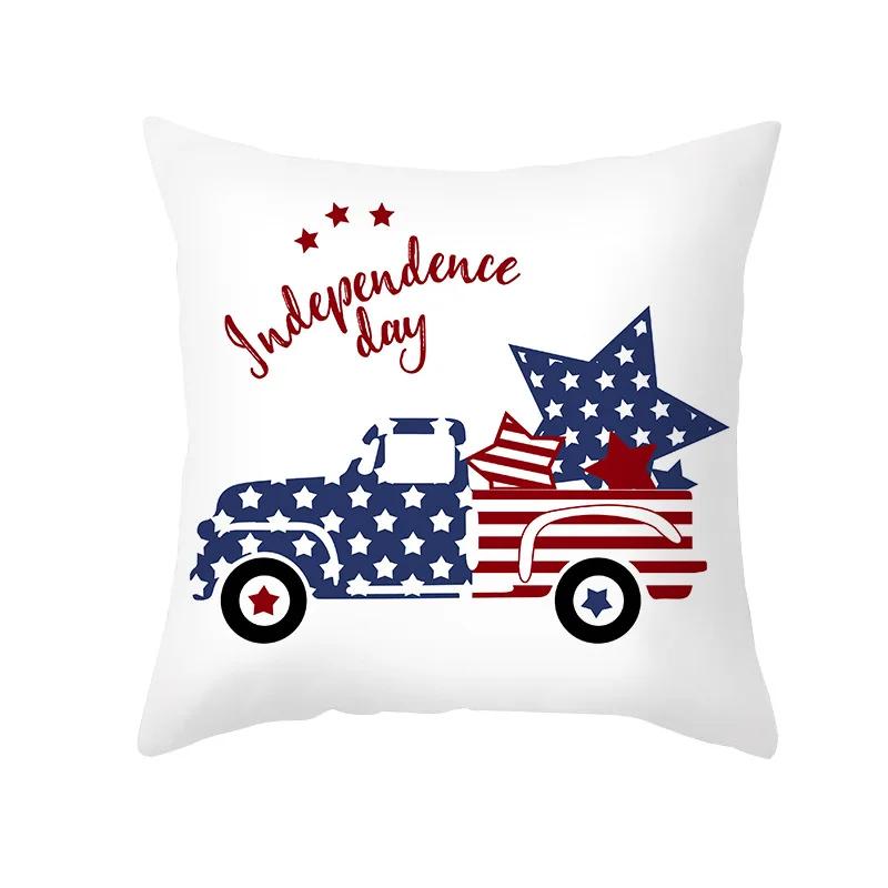 USA July 4th Independence Day Gifts Sofa Decor Throw Pillow Case Home Decorative Cushion Cover Fireworks Printed Pillows Cover