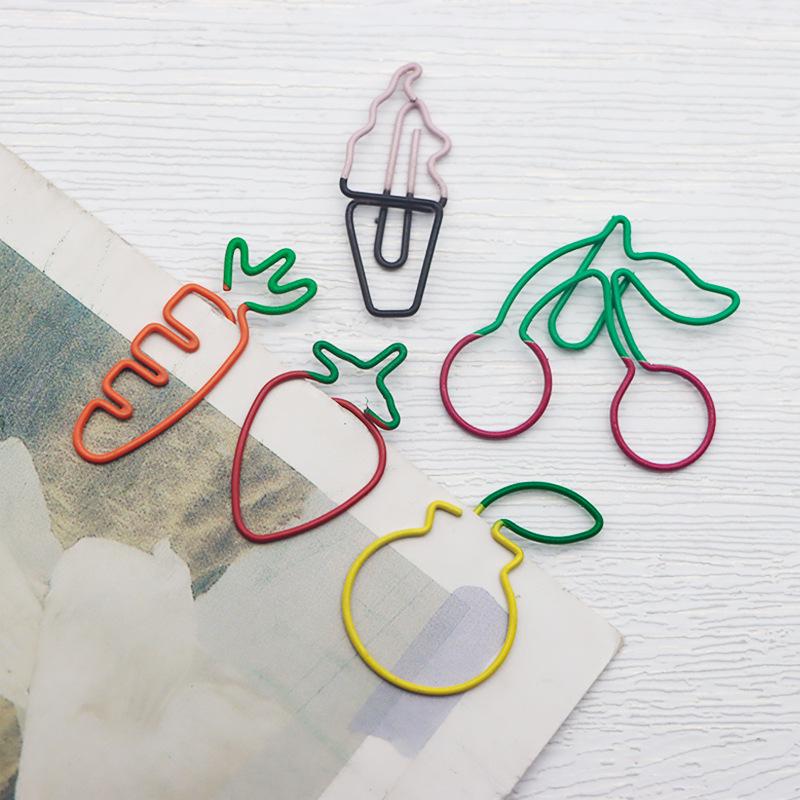 Cross-Border Colorful Carrot Paper Clips - Creative and Irregular Cartoon Metal Bookmarks for Planners