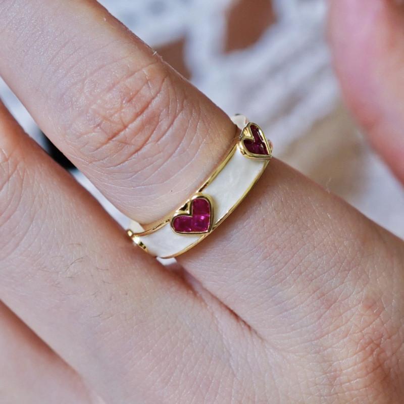 Trendy Rainbow Colored Adjustable Open Ring For Women With Geometric Design And High-end Aesthetic