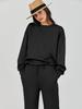 European-American Autumn/Winter Crew Neck Pullover & Long Pants Women's Fashion Set