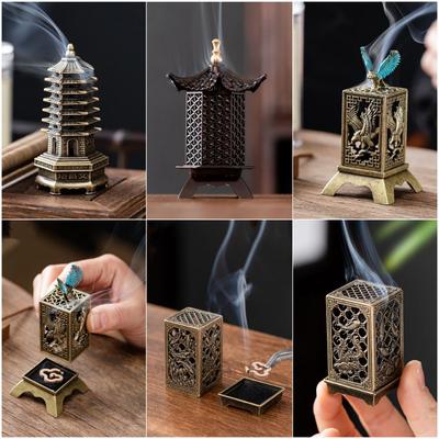 Zinc Alloy Incense Holder New Chinese Style Indoor Aromatherapy Incense Burning  Home Decoration