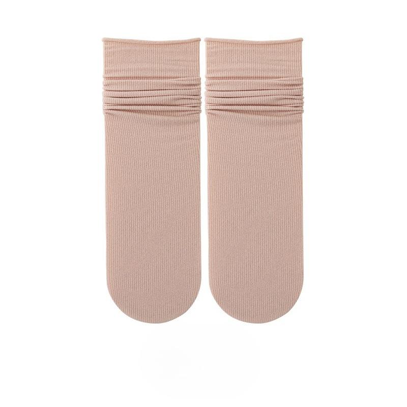 Ladies Spring and Summer Thin Boneless Moon Ice Long Tube Stack Socks