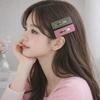 10 Downtone Square Matte Color Snap Clips, Bangs Fixing Pins, Point Girl Group Hairpins, High Teen Y2K Look