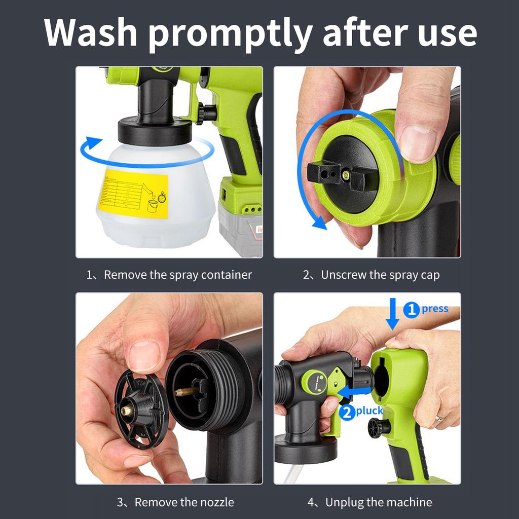 Cordless Paint Sprayer   Powerful Motor Electric Spray Paint   With Nozzle