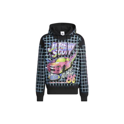 adidas Bluza z kapturem z nadrukiem logo Originals Trefoil w szachownicę dla mężczyzn, czarna HG6511