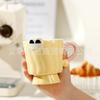 Cartoon Couple Mug Cute Eyes Ceramic Water Cup Breakfast Creative Girls Household Coffee Cup Drinking Water