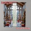 2pcs 2D Flat Printing Merry Christmas Popular Drapes Christmas1 Durable Polyester Without Electricity Festive Wall Decor Use for
