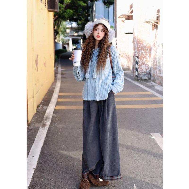 Knitted Shirt Women's New Spring and Autumn Casual Loose Long-sleeved Top