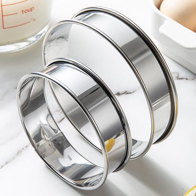 8/9/10Cm English Muffin Rings Crumpet Rings Double Rolled Tart Ring Round Stainless Steel Muffin Tart Rings Mold Baking Tools