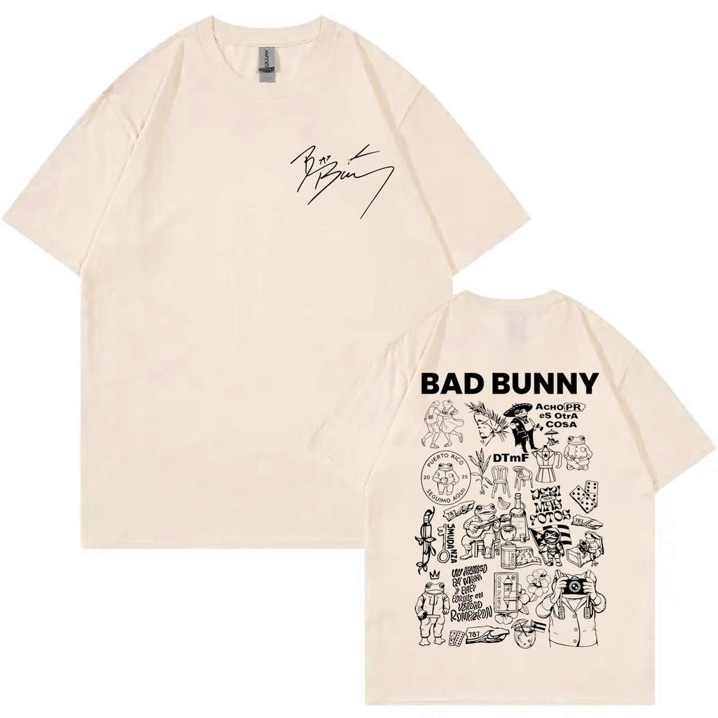 Rapper Bad Bunny Album Print Tshirts Men Women Clothing Harajuku Hip Hop Tshirt Summer Fashion Casual Short Sleeve T Shirts