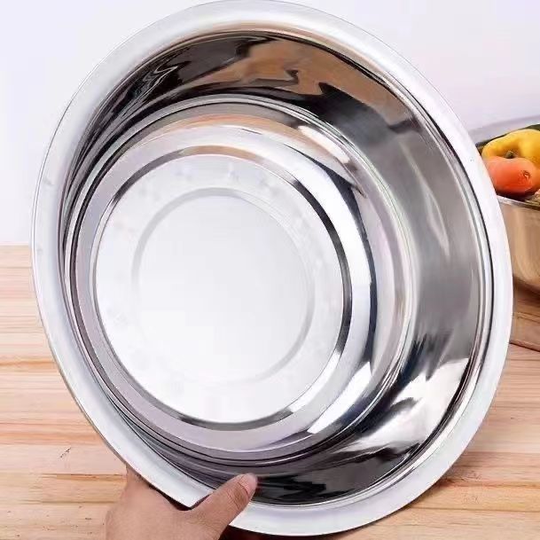 304 Stainless Steel Basin Bowl Salad Mixing Bowl Soup Bowl Vegetable Washing Bakeware Kneading
