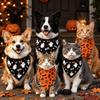 Ghost Pattern Dog Triangle Scarf Cute Cat Saliva Towel Pet Holiday Bib  Festival Gift