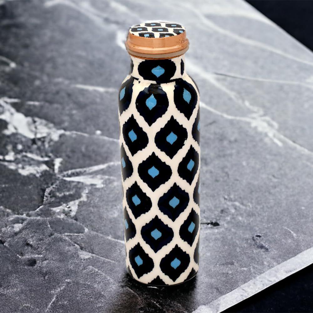 Copper Water Bottle 500 ML With Anti Oxidant Properties | Diwali Gifts for Family and Friends 100% Copper Water Bottle (Blue Skyblue, 500 Ml)