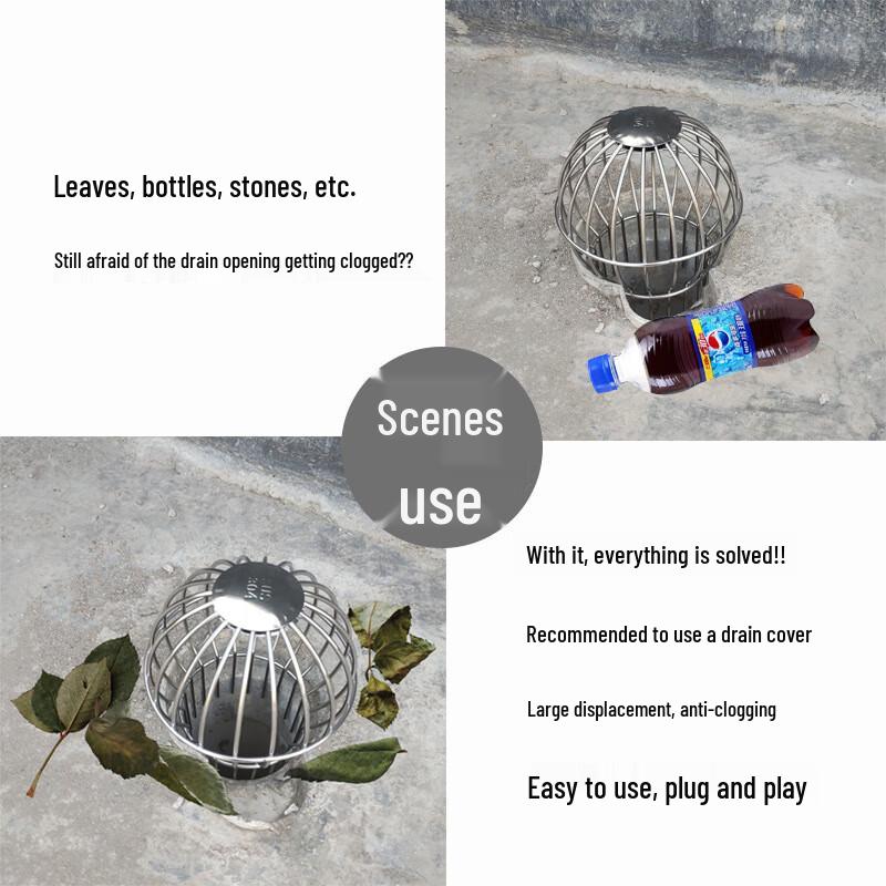 304 Stainless Steel Anti-Clog Floor Drain Filter