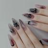 HANDMADE Long Stiletto Fake Nail Art Retro Dark Style Sweet Cool Silver Black Spider Skull Nude Pink Light Purple Gradient Phototherapy Nails
