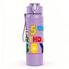 1PC 5th Birthday Boy Party Text Print 750ml Color Plastic Sports Water Bottle Leakproof Flip Straw Lid Suitable for Sports Office Home Use