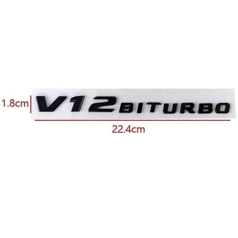 Compatible Mercedes-Benz V8 BITURBO Side Badges for C63, G63, S65, V12 Turbocharged Fender Emblem Letters.