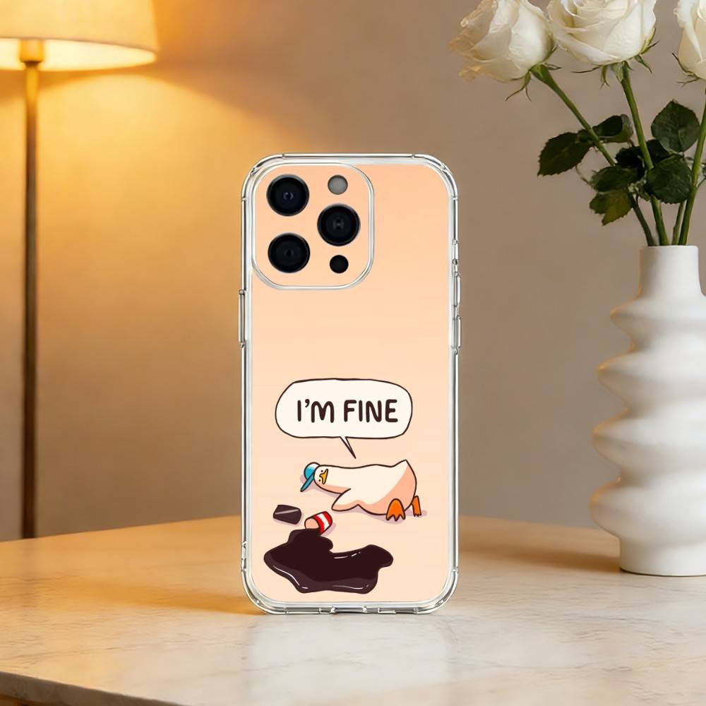 Cartoon Funny D-Duck Phone Case For iPhone 17 16 15 14 13 12 11 Mini Pro Max Plus Transparent Cover