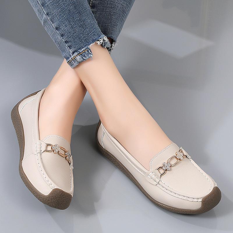 Bequeme Penny-Loafer aus PU-Leder für Damen, lässige Slip-On-Schuhe, leichte Laufschuhe, Mokassins, Bootsschuhe für Damen, Business- und Arbeitsschuhe