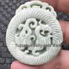 Emerald Green Guanyin Buddha Dragon Jade Pendant - Heart-Shaped Jade Stone for Car or Necklace