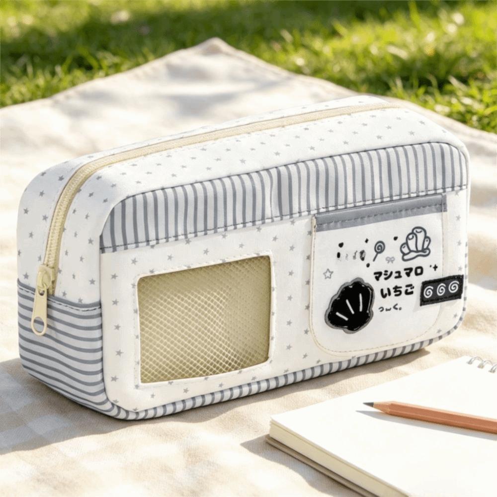 Clear Window Pencil Bag Transparent Window Pencil Pouch Aesthetic Stationery Bag School