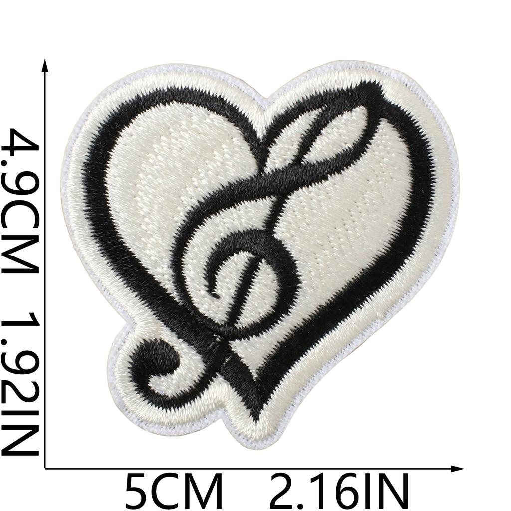 Literary Music Note Embroidery Cloth Sticker Clothes Patch Decoration Versatile Diy Bag Pants Hole Repair Embroidery Sticker
