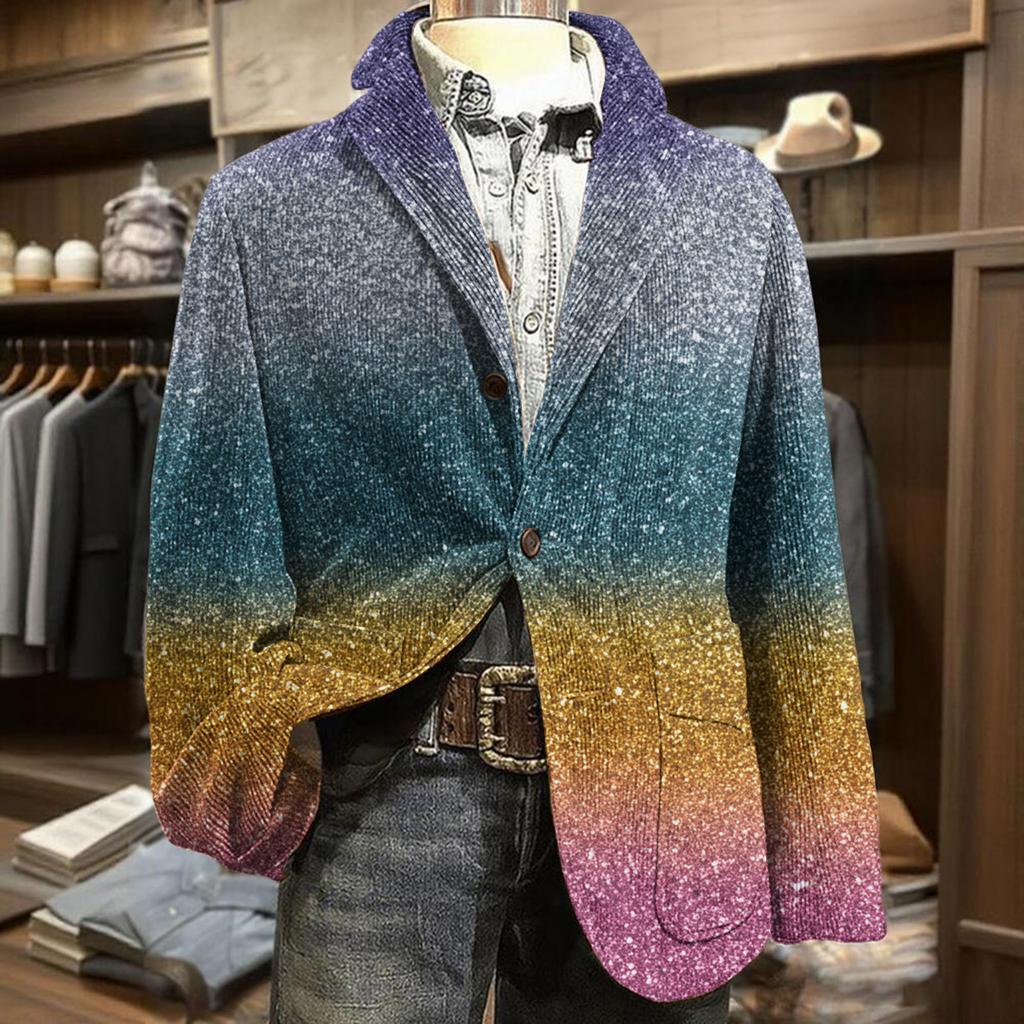 Pánská business casual móda Tištěná manšestrová bunda