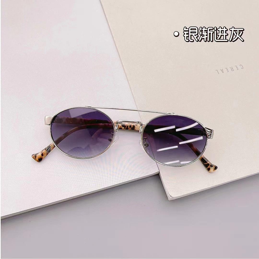 

Fashion Style Sunglasses Designer Oval Shape Double Bridge Men Sun Glasses Holiday Travelling Female Sunglass