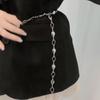 Silbernes Metallkettengürtel für Damen mit glitzernden Pailletten für Freizeit- und formelle Kleidung