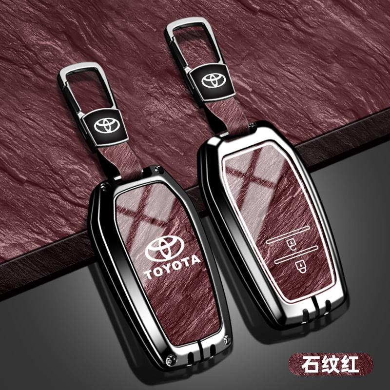 Car Key Case Cover Shell Key holder Bag For Toyota C-HR Hilux Fortuner Land Cruiser 200 Camry Corolla Crown RAV4 2023 2024 2025