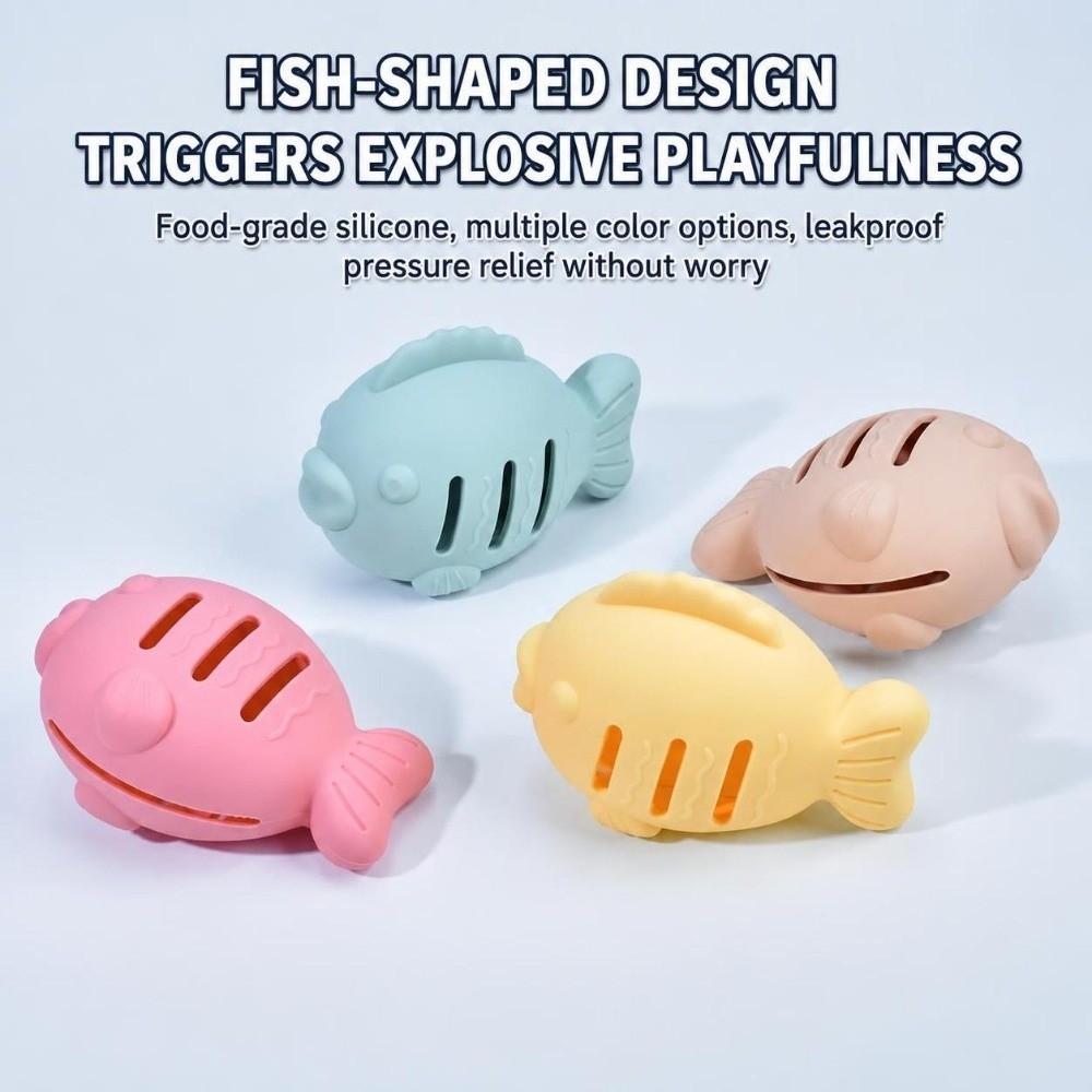 Fish Shape Fish Toy Silicone Cat Chew Toy Safe Contact Cat Feeder Cat Boredom Relief