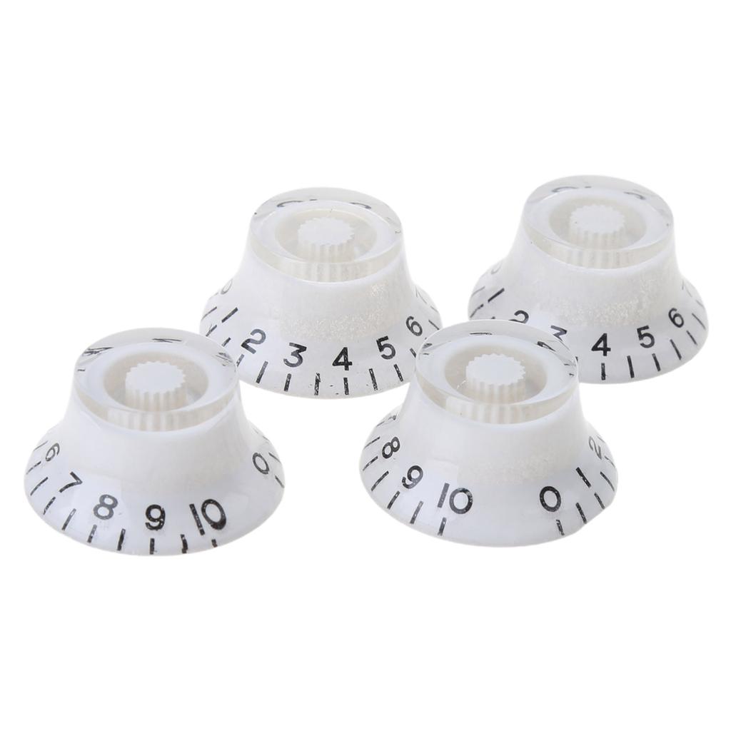 4Pcs Top Hat Knobs Electric Guitar Bass Speed Volume Tone Control Knobs Fits 6mm/0.24in Rotary Shaft Musical Instruments