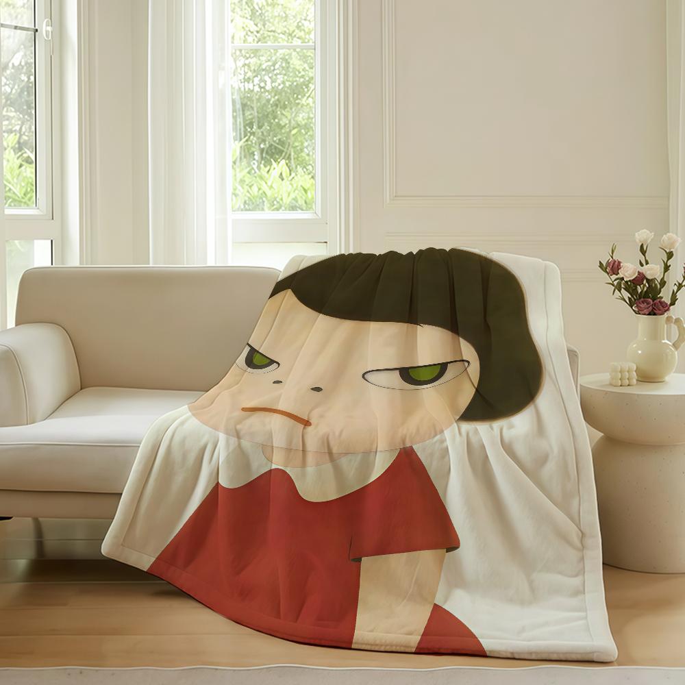 

Cartoon cute Yoshitomo Nara Blanket For Sofa Office Bed Plane Travel Sleep Read Relax Camping Soft And Warm 75x90cm