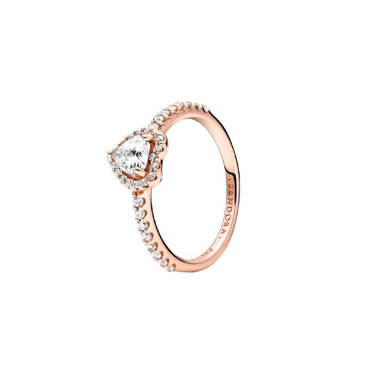 Pandora Shining Elegant Heart Ring Women ring Rose-Gold 188421C02 Shopping Bag,50