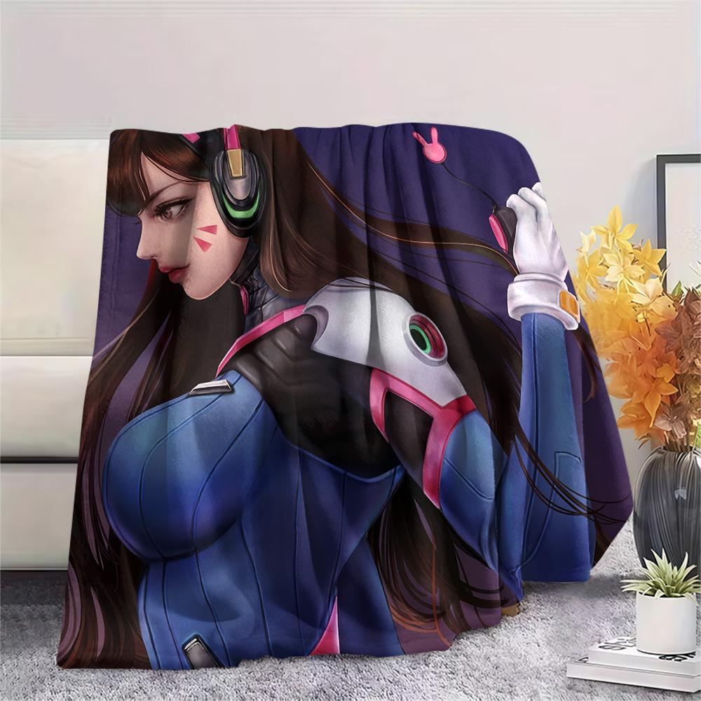 D.Va  Print Flannel Blanket, High quality Comfortable for All Seasons, Home Decor, Warmth and Comfort