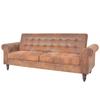 Day and Night - Day and Night Convertible 2-seater Sofa with Armrests In Brown Artificial Suede