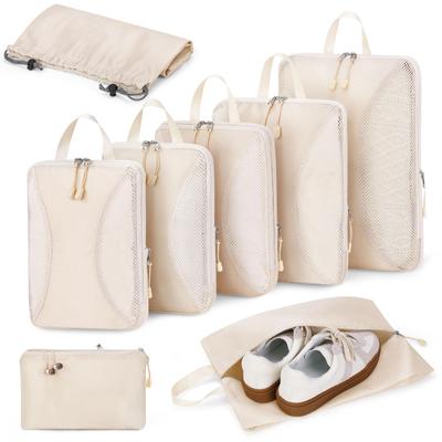 TRMF Travel Pouch Compression 8 Piece Set Travel Pouch Travel Compression Bag Packing Pouch Latest Space Saving Suitcase Clothes Sorting Storage