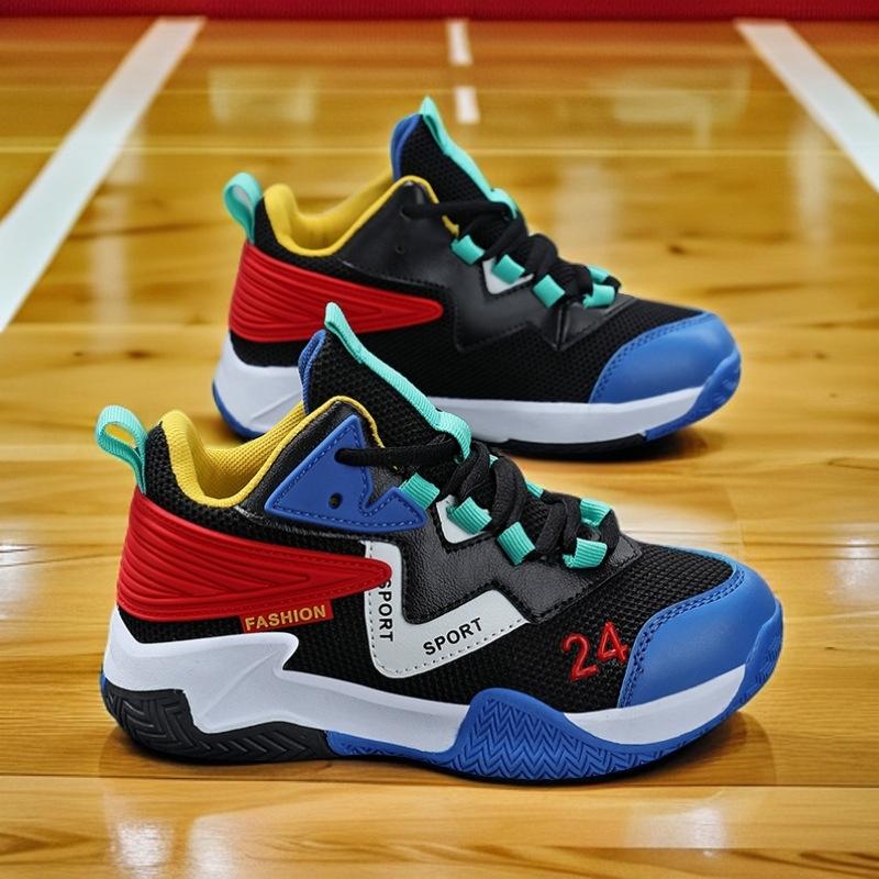 Cross-border new classmates children's sports shoes 6-12 years old leather wear-resistant basketball shoes dad shoes boys versatile trendy shoes