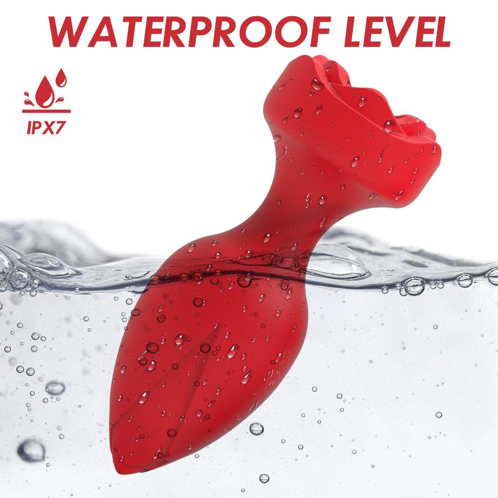 USB Rechargeable, Rose-shaped Anal Plug, 10-frequency Wireless Remote Control Vibration, Anal Plug Vibrator, Sex Toy.