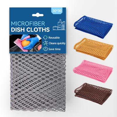 Mesh Cleaning Dish Cloth Reusable Scrubber for Pots Pans Dishes Extra Dense Fiber Multi Purpose Non Scratch Sponge Replacement Steel Wool