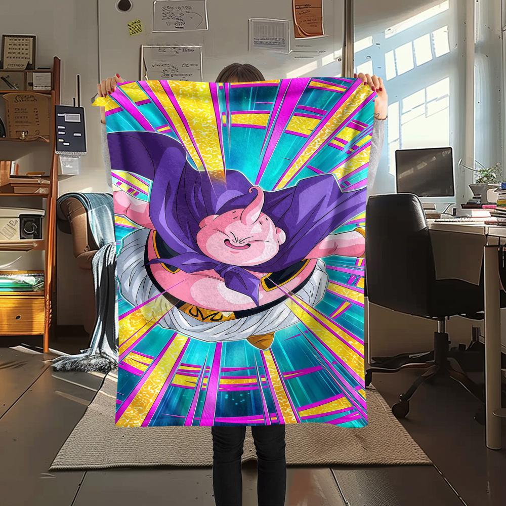 1PC Krillin Patterned Flannel Blanket Suitable For All Seasons For Home Decor Warmth And Comfort Gifts Holiday Present