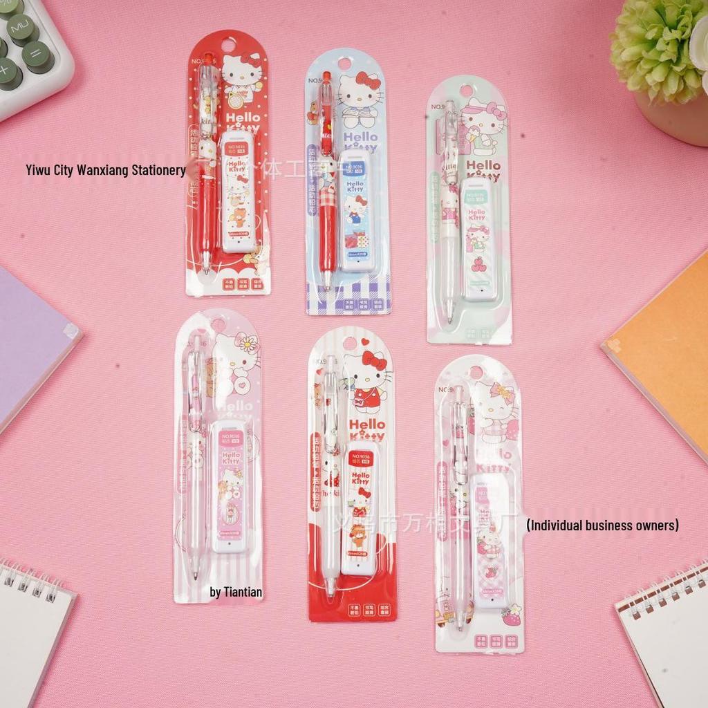 Hello Kitty No-Sharpen Click Pencil Set with Refills for Kids & Students