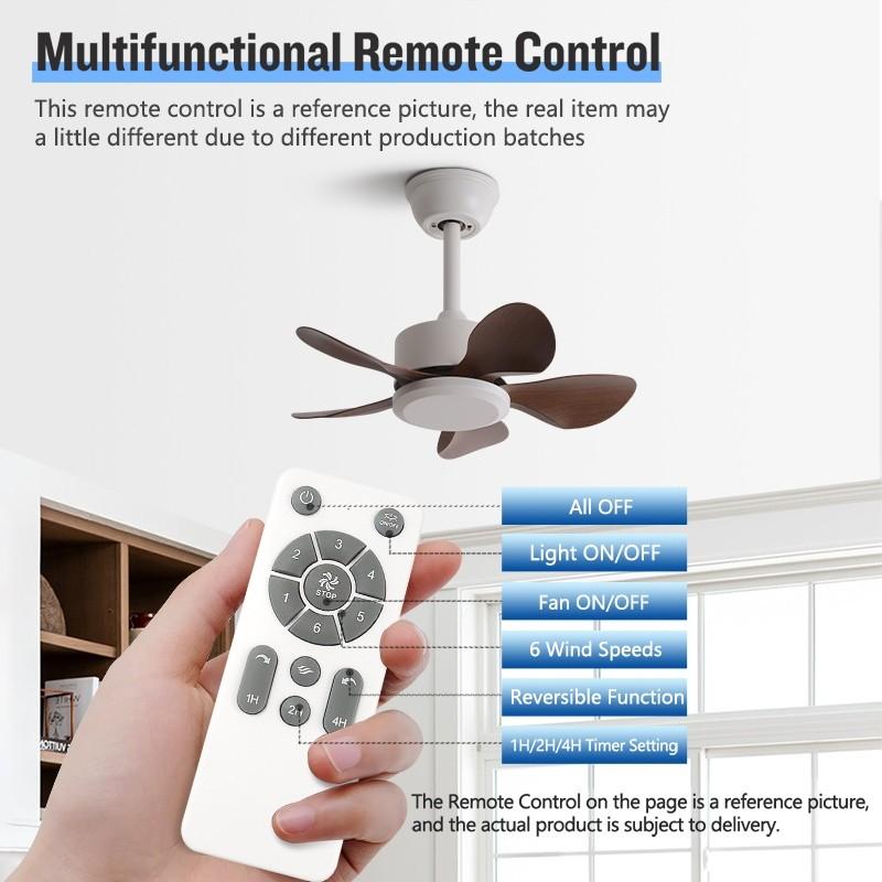 22" 3/5 Blades & LED Lighting Fan Silent DC Motor & Energy Saving Fan Household Electric Ceiling Fan with Hook
