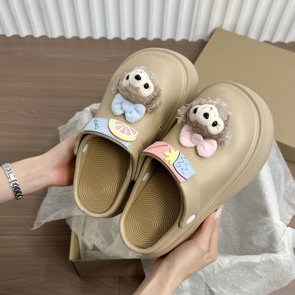 Thick Bottom Stepping On Shit Feeling Lazy Bag Head Half Slippers Female 2025 Summer Wear Cute Cartoon Shirley Mei One Foot Sandals
